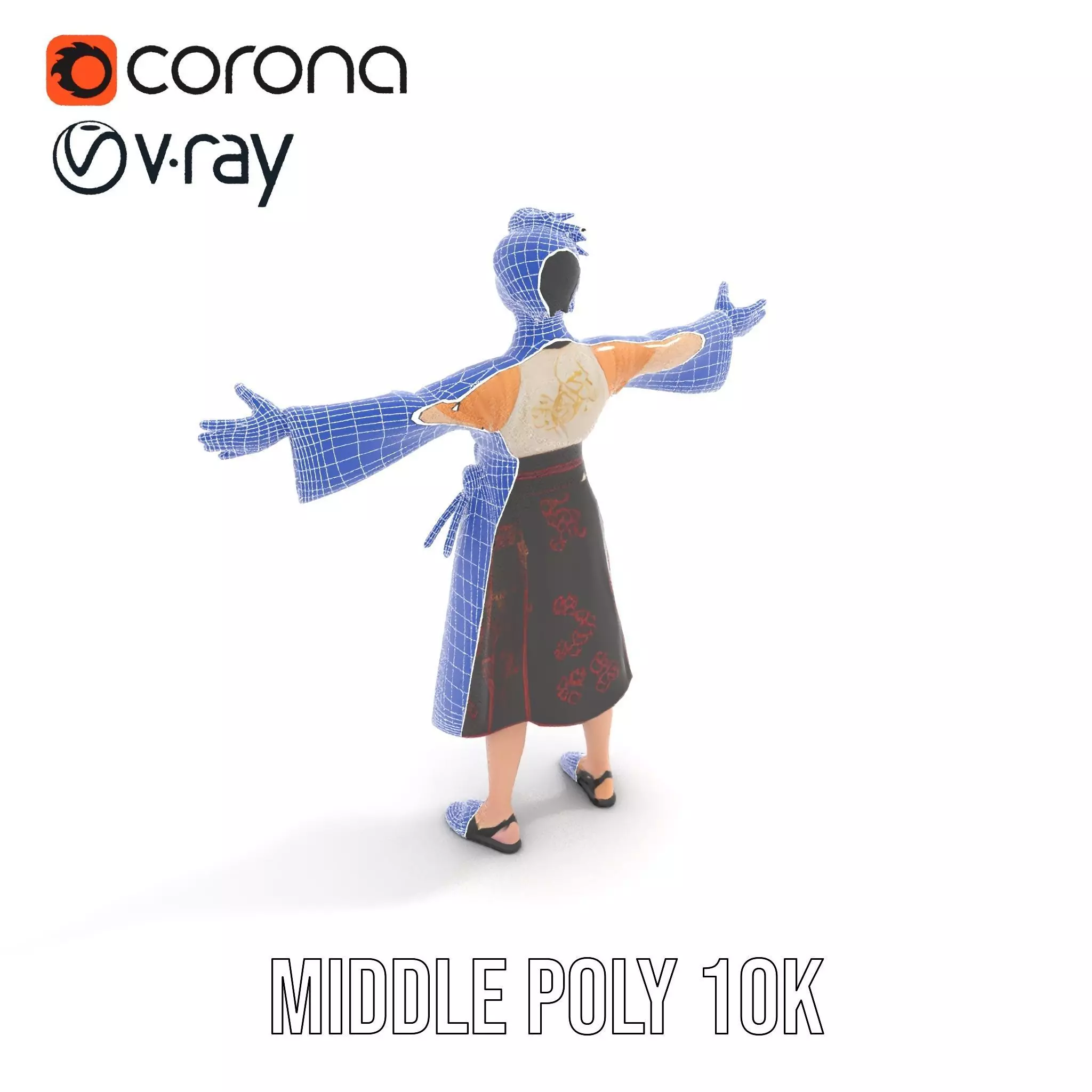 Traditional Attire Character Model Pack Low-poly 3D model_16