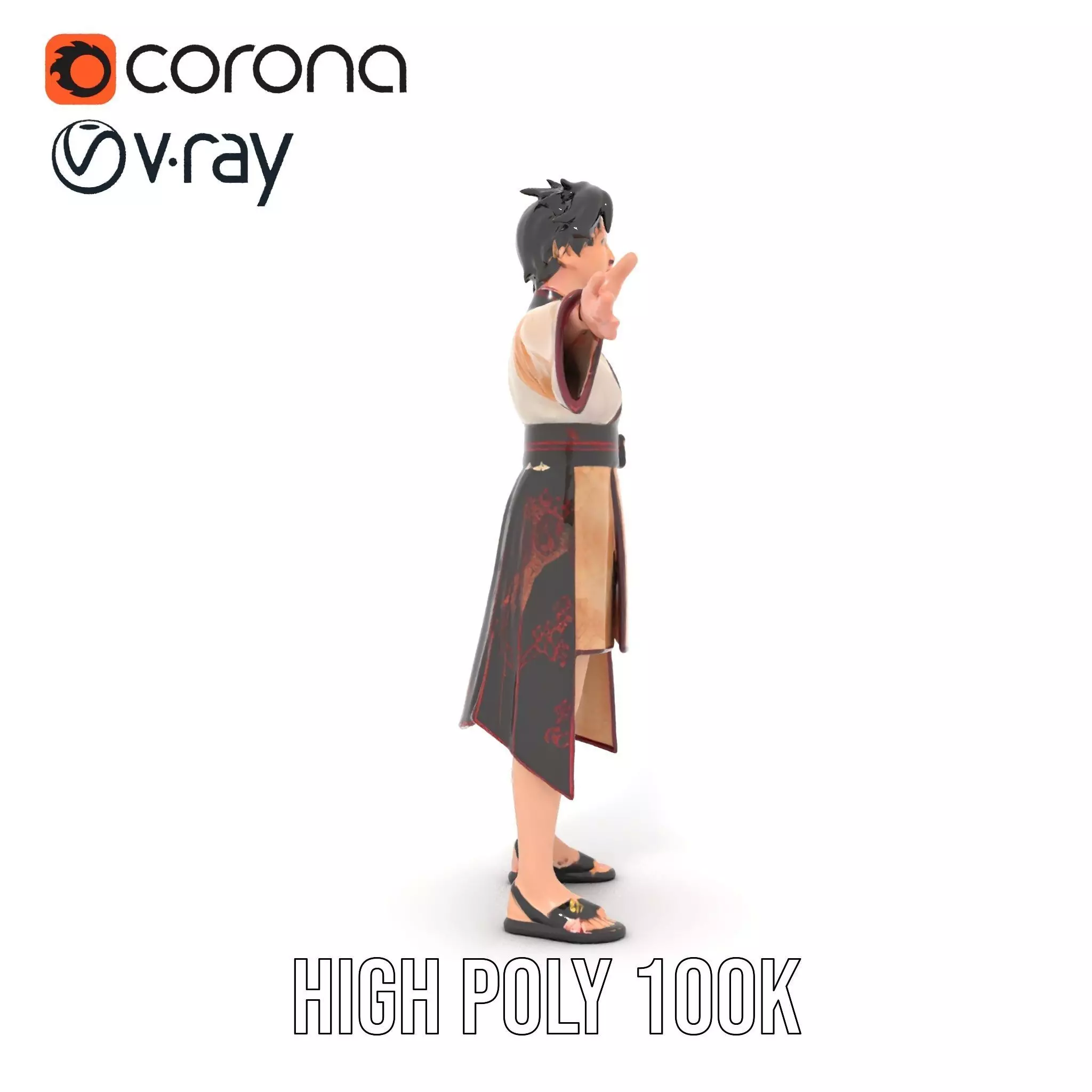 Traditional Attire Character Model Pack Low-poly 3D model_27