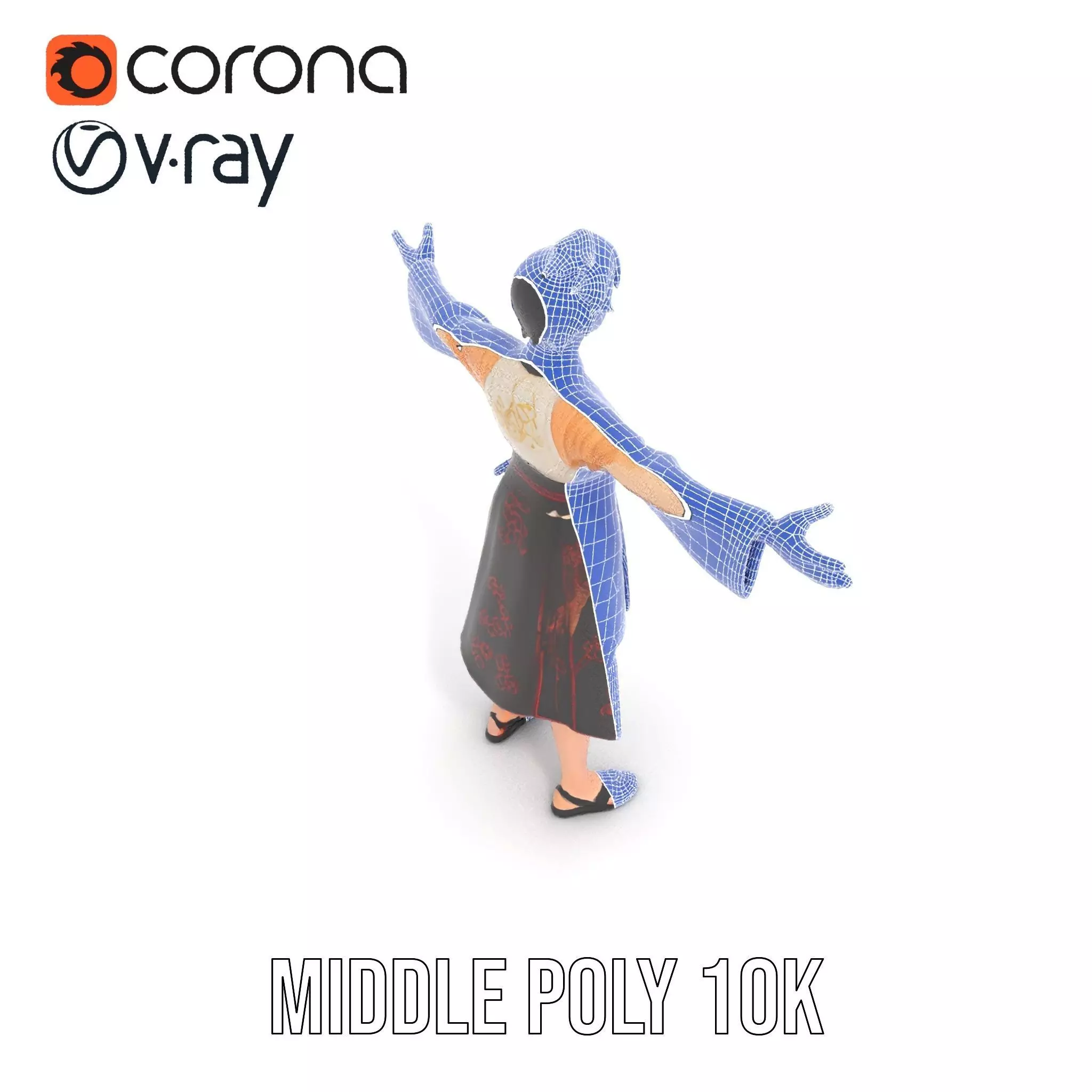 Traditional Attire Character Model Pack Low-poly 3D model_28