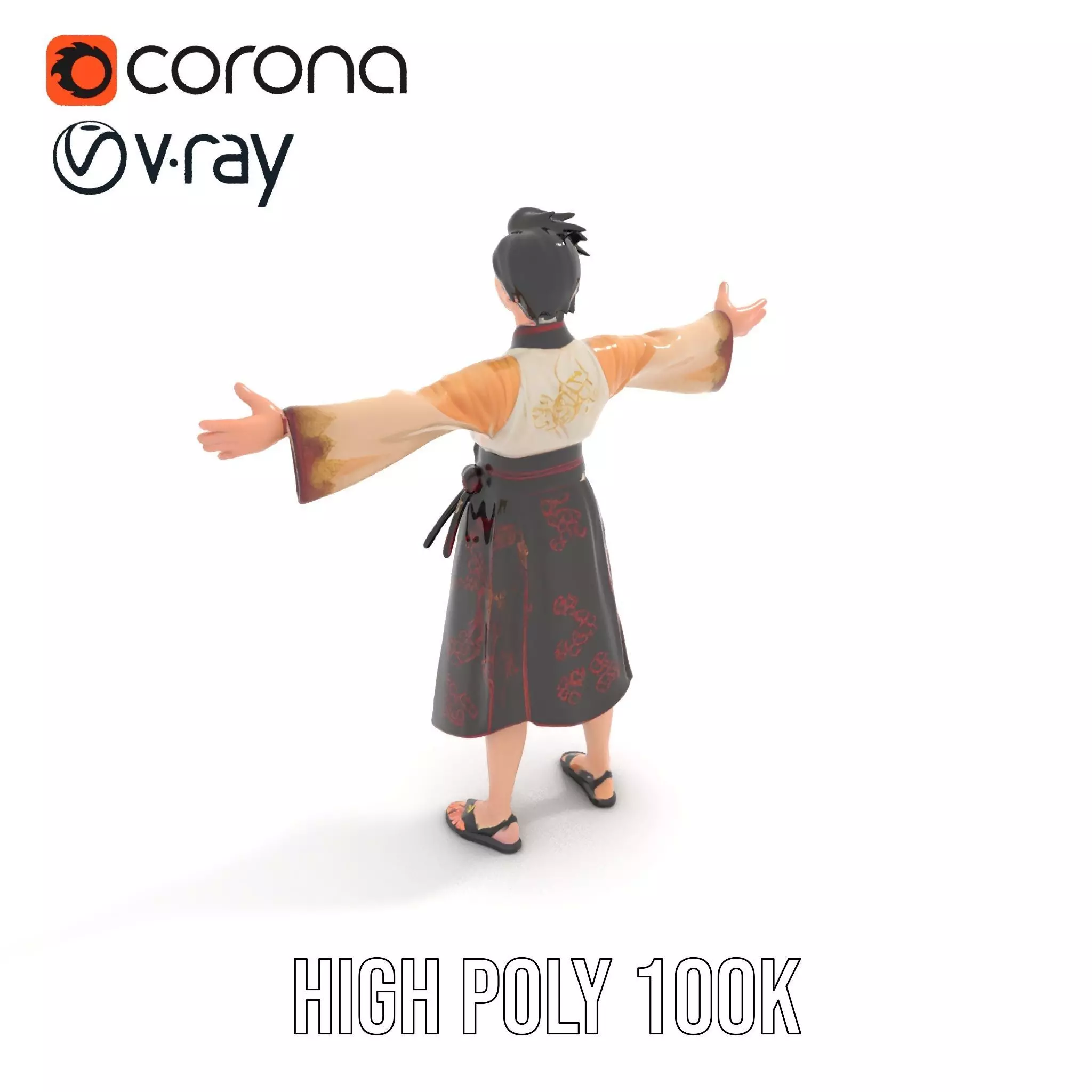 Traditional Attire Character Model Pack Low-poly 3D model_13
