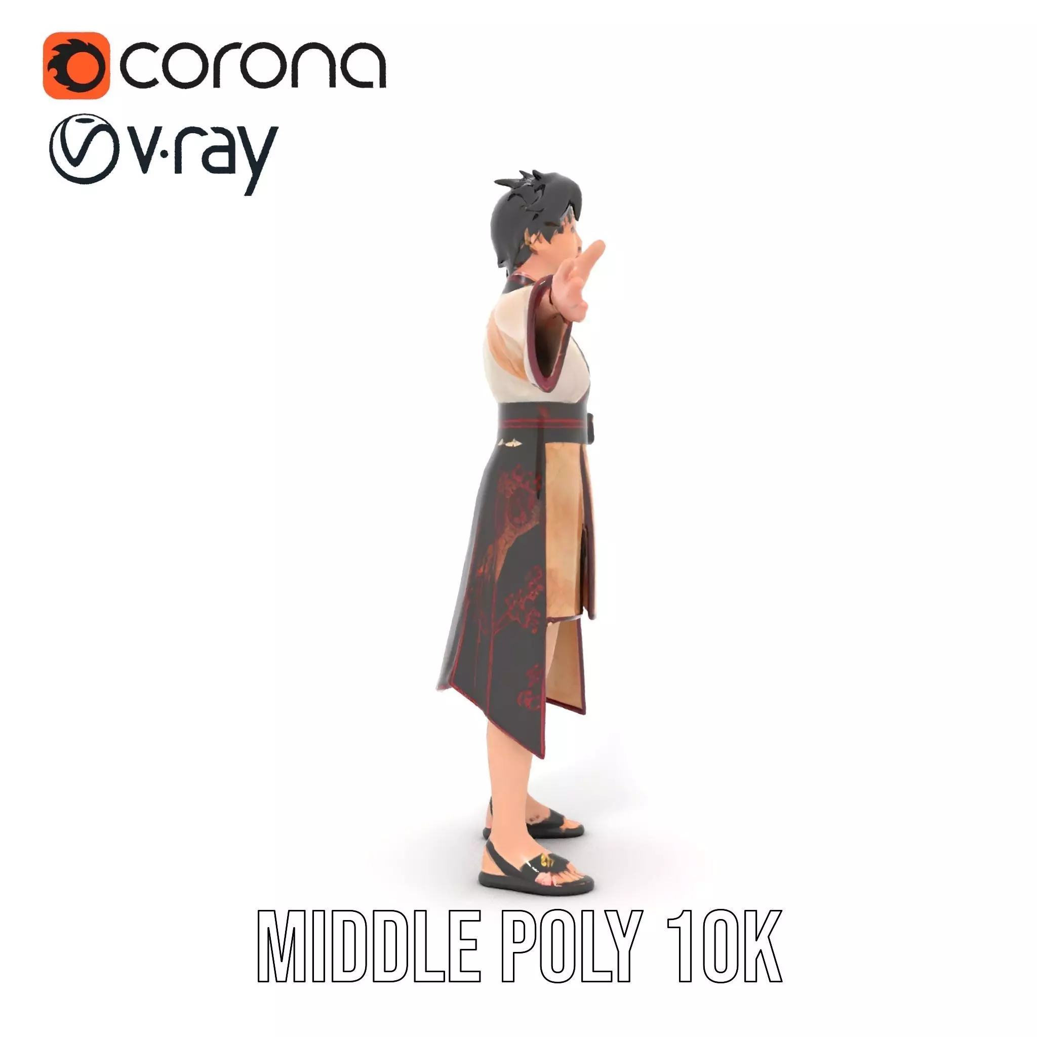 Traditional Attire Character Model Pack Low-poly 3D model_30