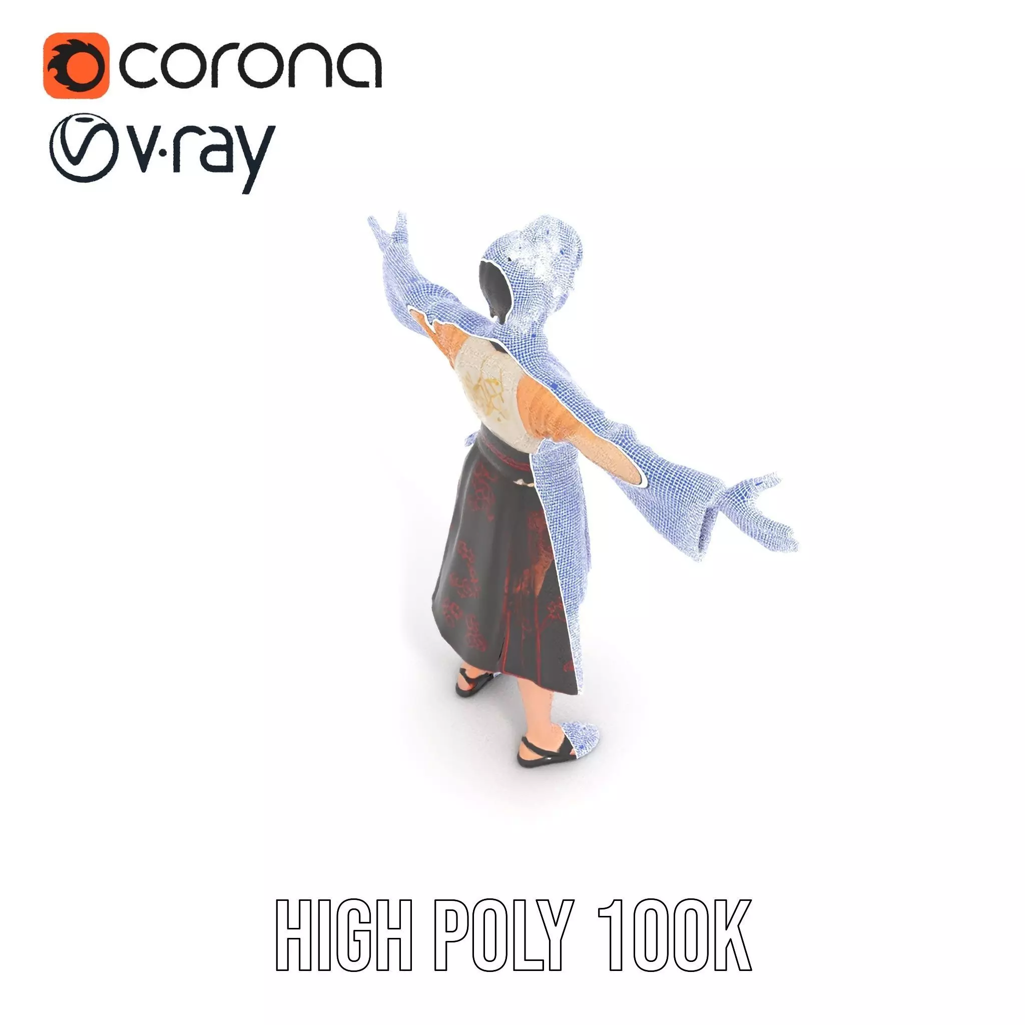 Traditional Attire Character Model Pack Low-poly 3D model_35