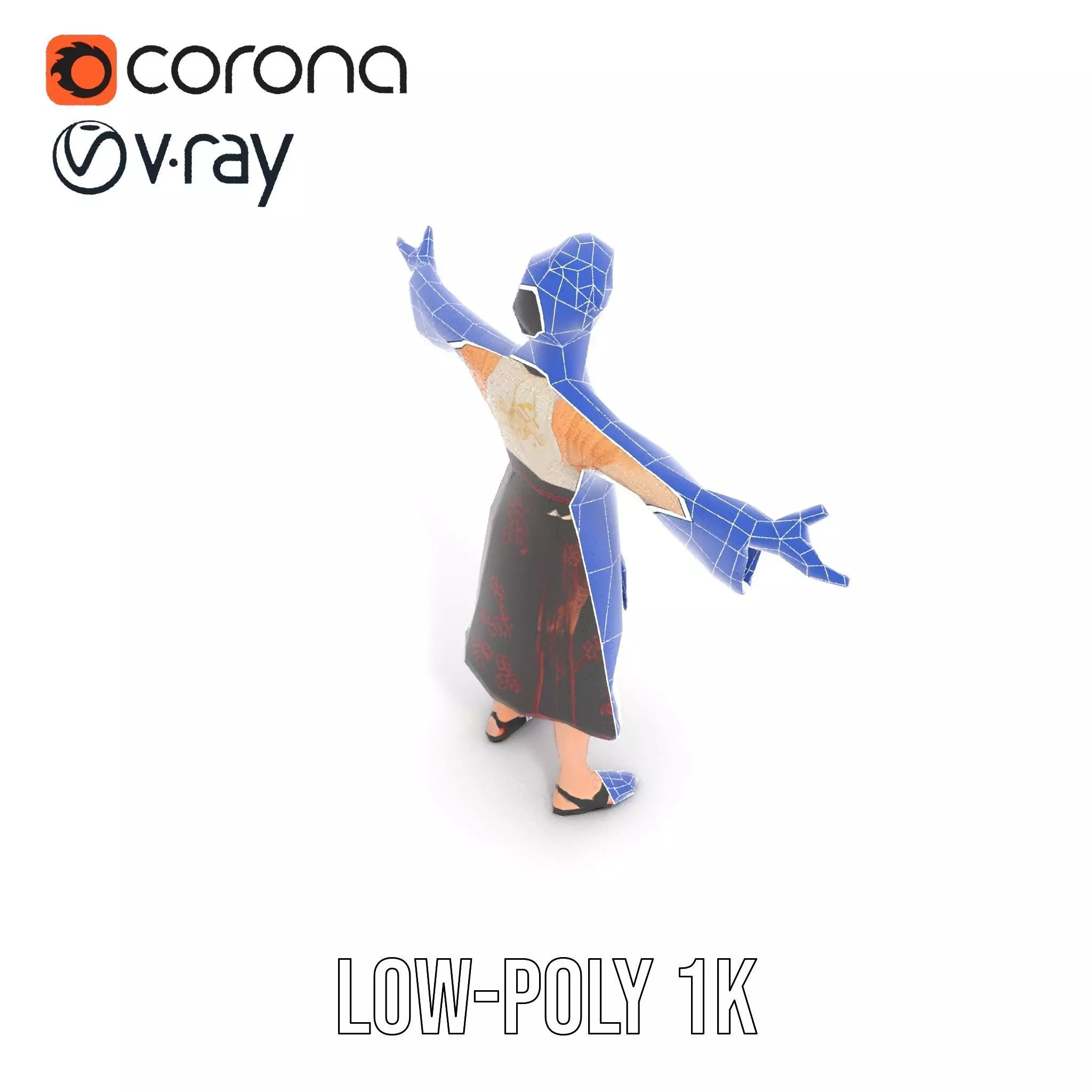 Traditional Attire Character Model Pack Low-poly 3D model_23