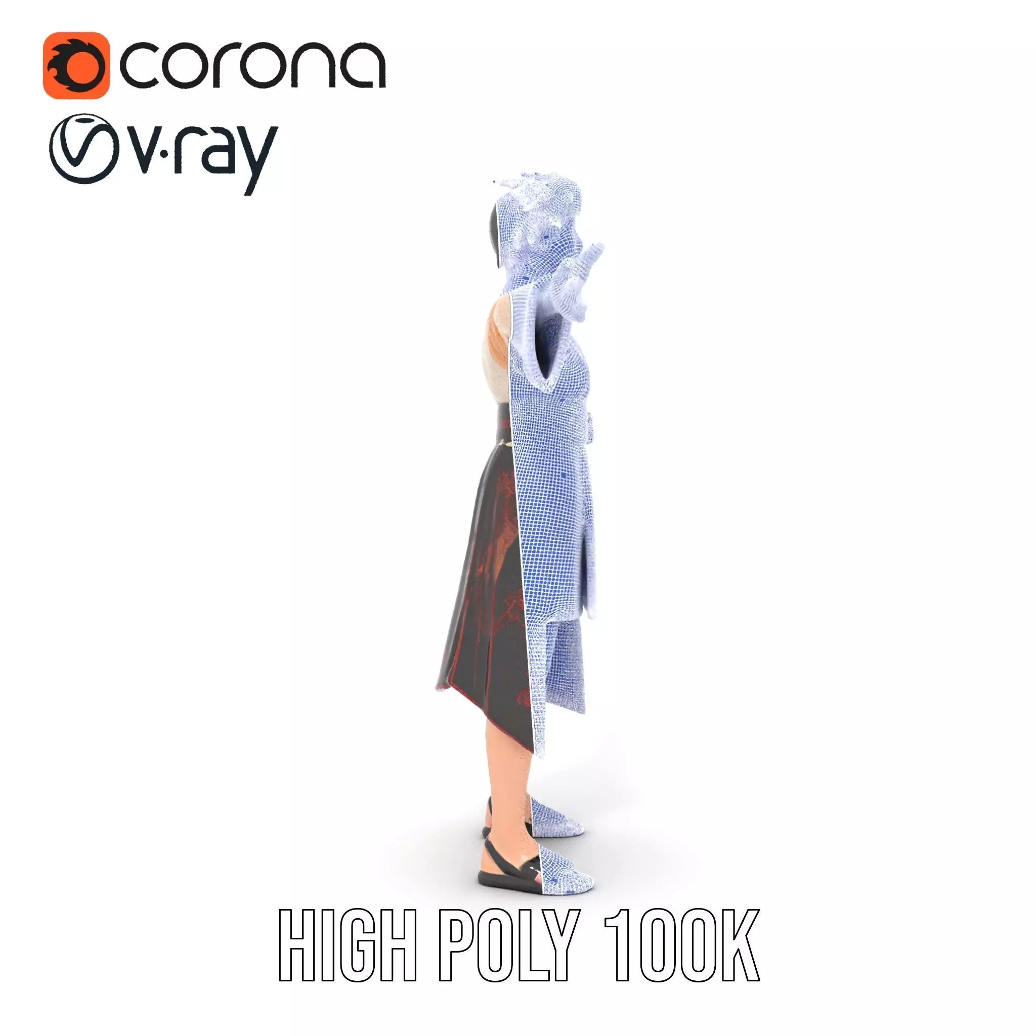 Traditional Attire Character Model Pack Low-poly 3D model_34