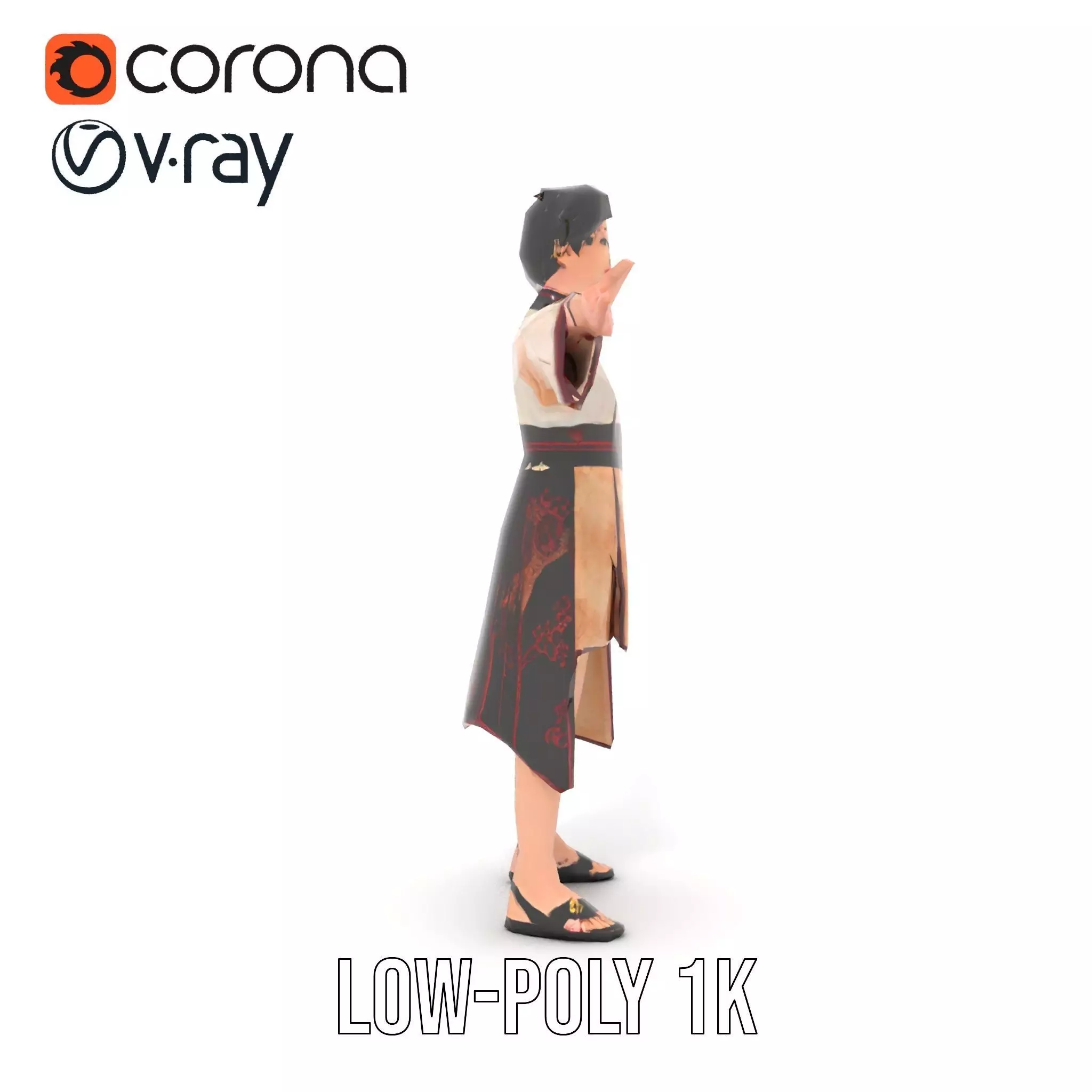 Traditional Attire Character Model Pack Low-poly 3D model_26