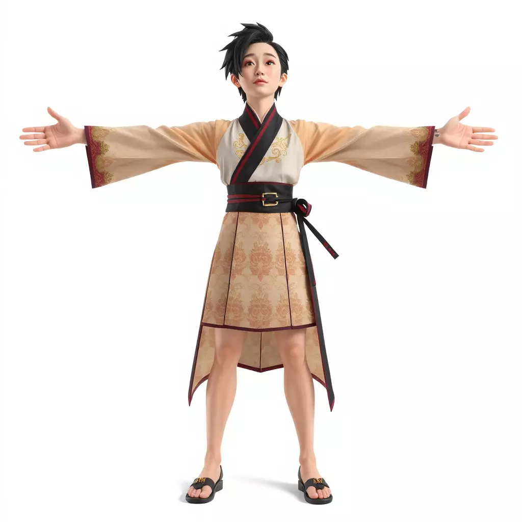 Traditional Attire Character Model Pack Low-poly 3D model_3