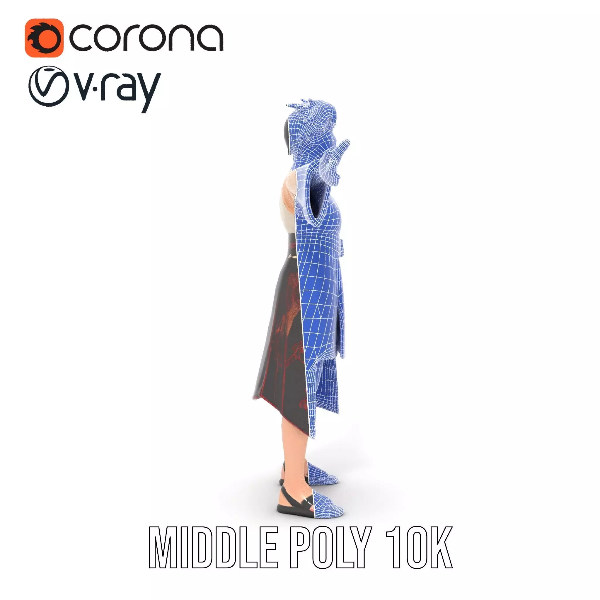 Traditional Attire Character Model Pack Low-poly 3D model_19