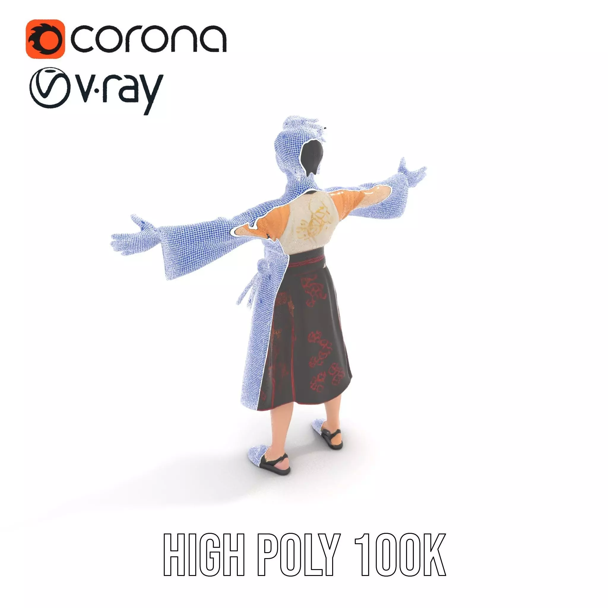 Traditional Attire Character Model Pack Low-poly 3D model_32