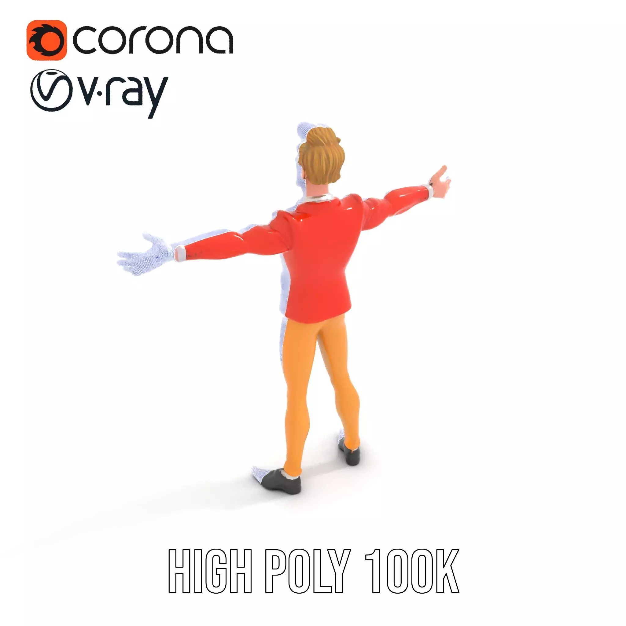 Animated Character in Orange Suit Model Pack Low-poly 3D model_29