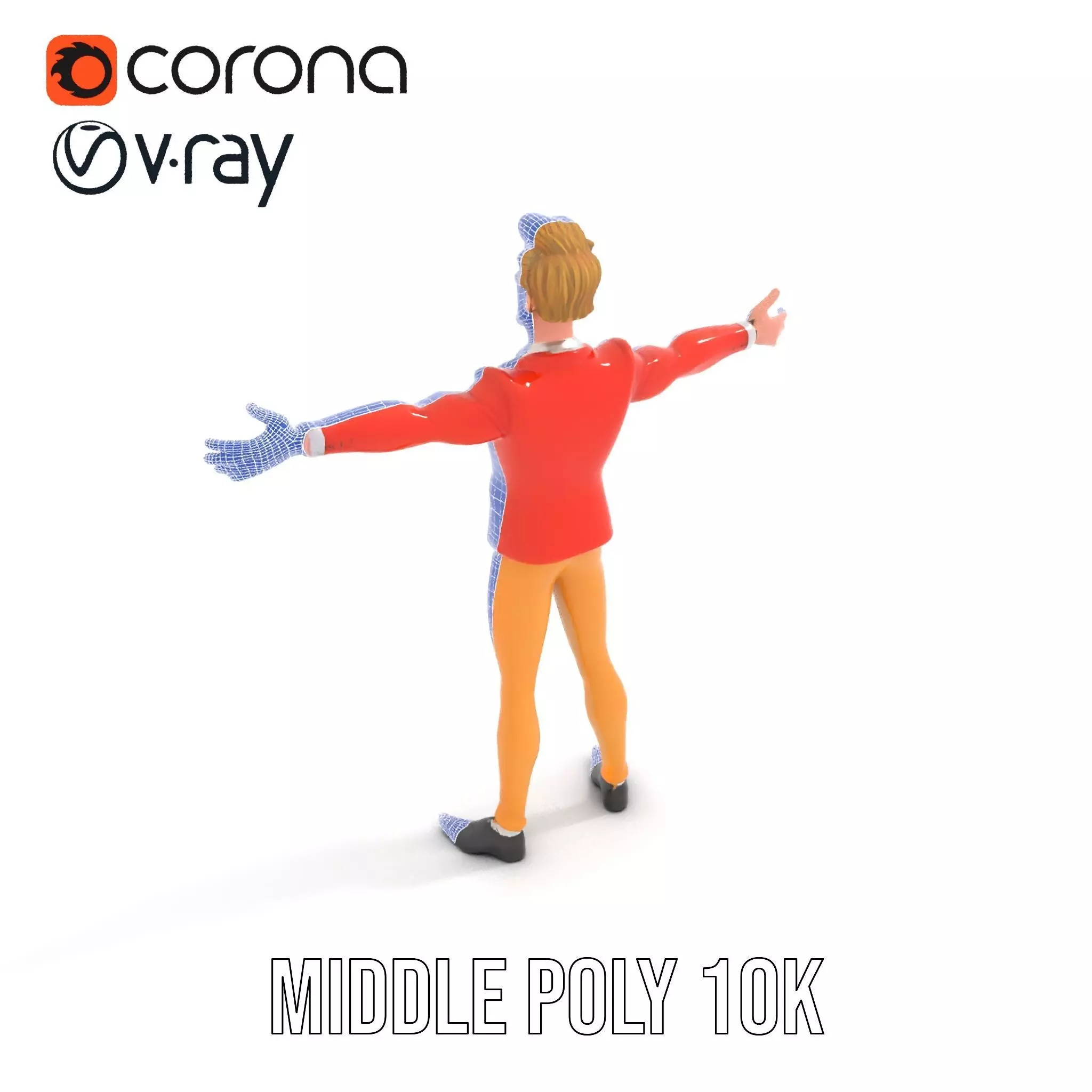 Animated Character in Orange Suit Model Pack Low-poly 3D model_22