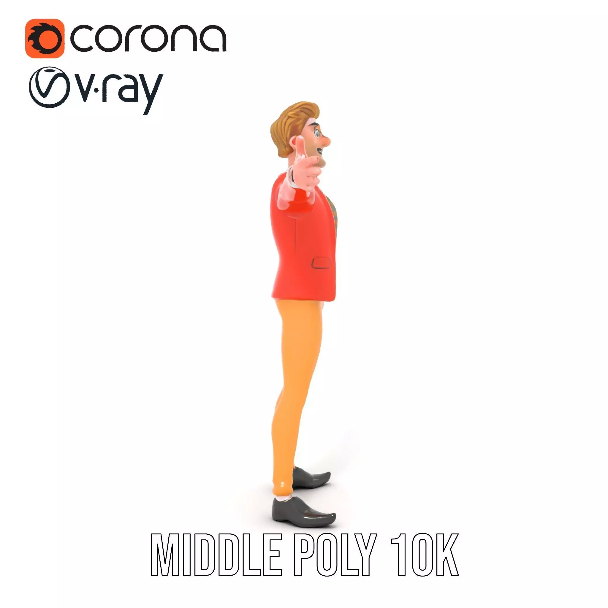 Animated Character in Orange Suit Model Pack Low-poly 3D model_30