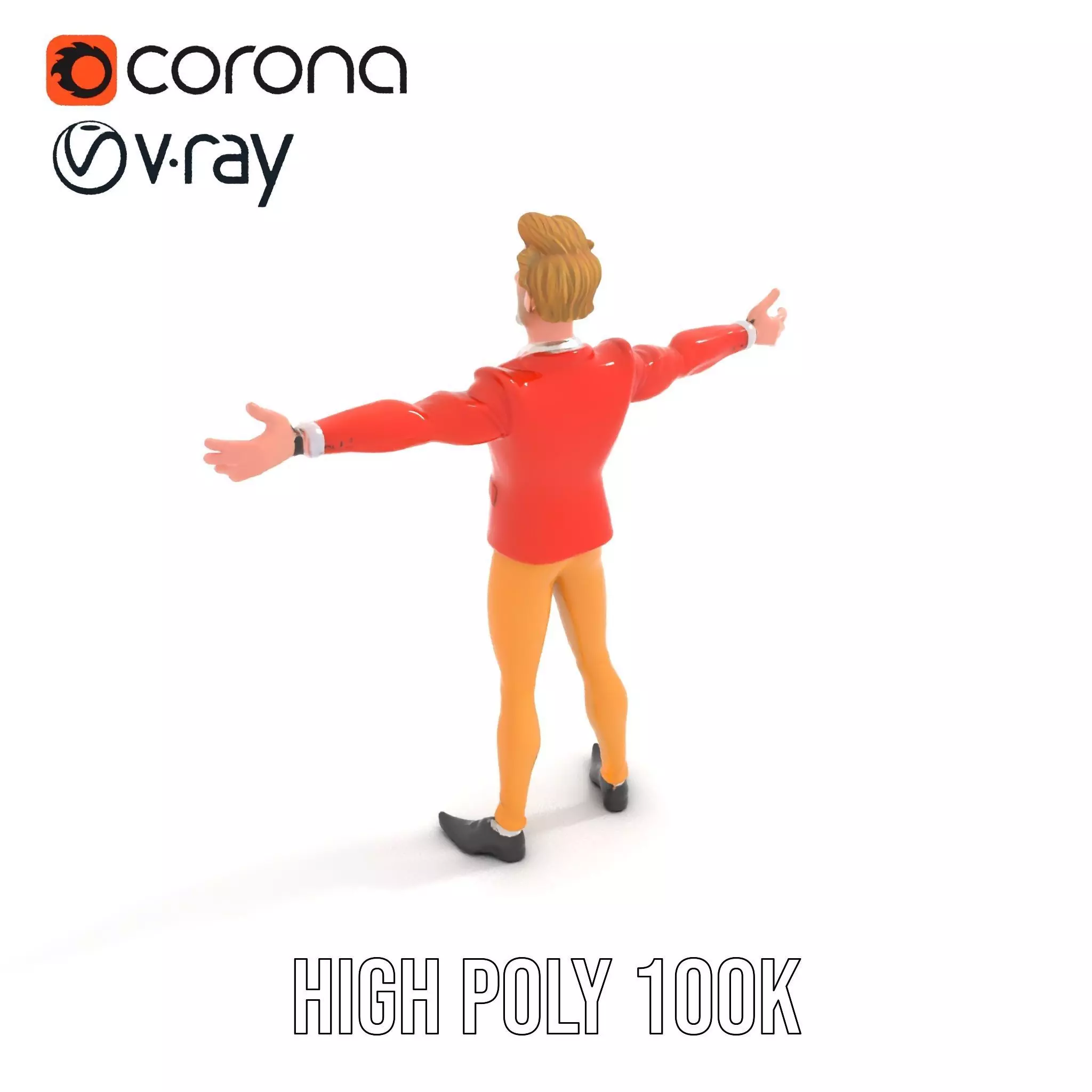 Animated Character in Orange Suit Model Pack Low-poly 3D model_10