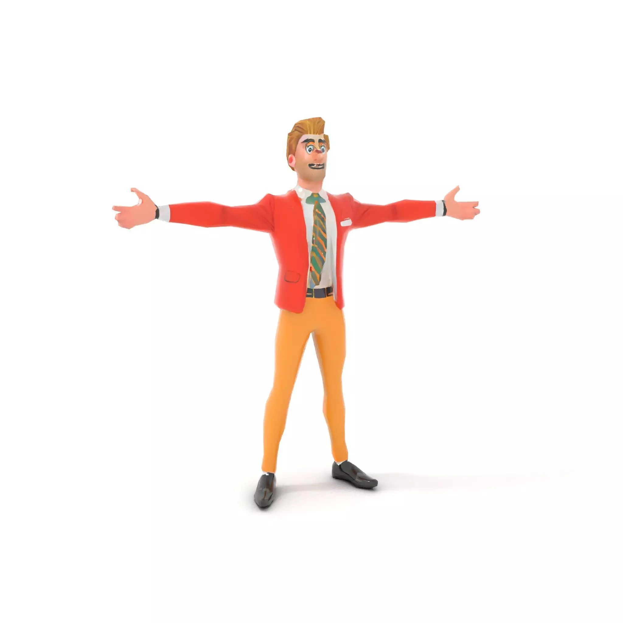 Animated Character in Orange Suit Model Pack Low-poly 3D model_15