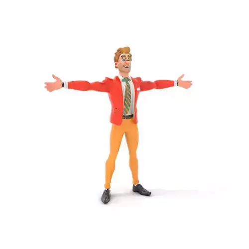 Animated Character in Orange Suit Model Pack