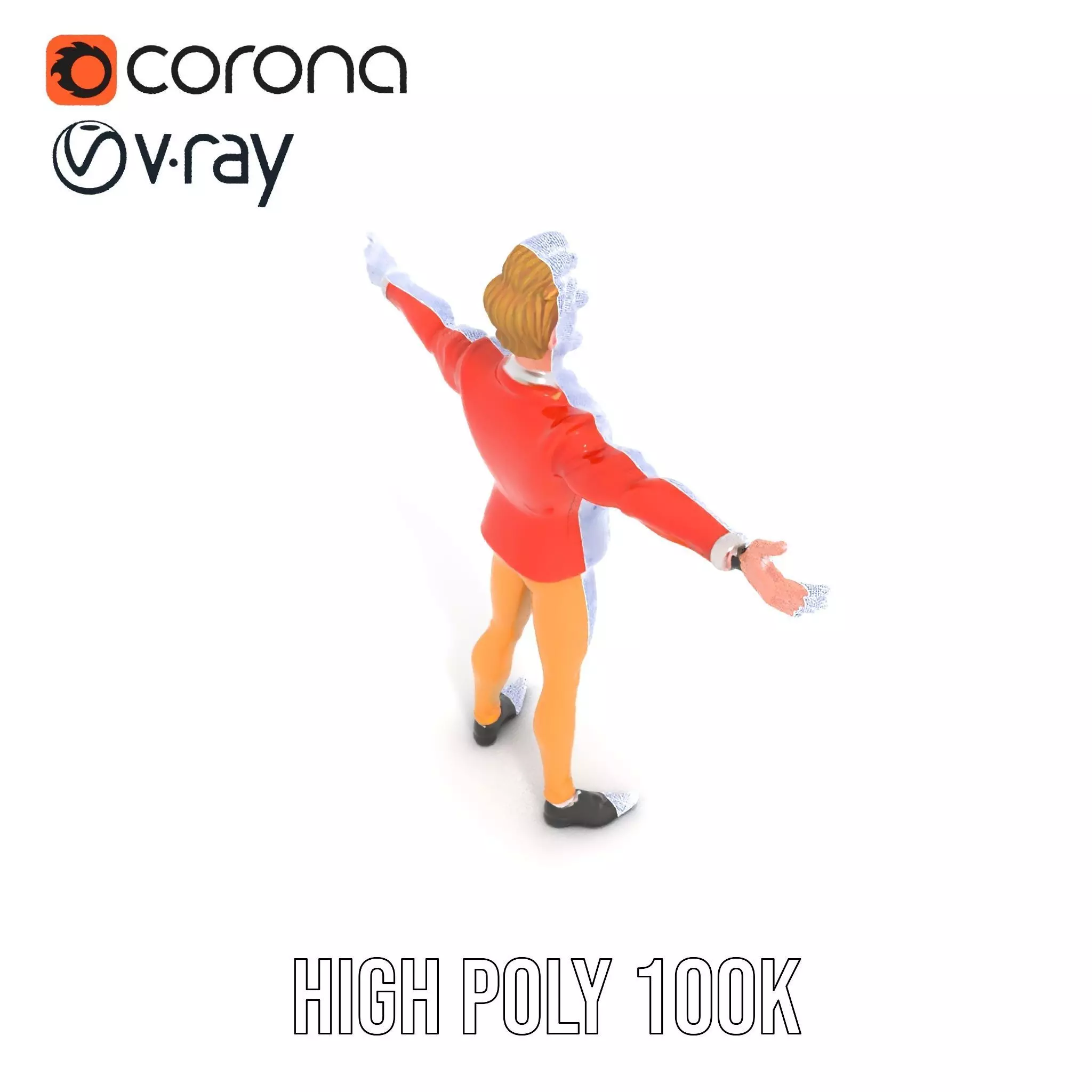 Animated Character in Orange Suit Model Pack Low-poly 3D model_33