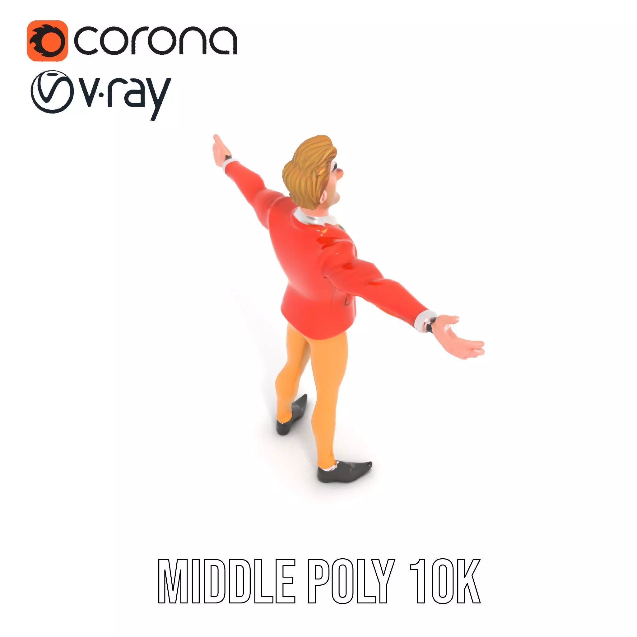 Animated Character in Orange Suit Model Pack Low-poly 3D model_24