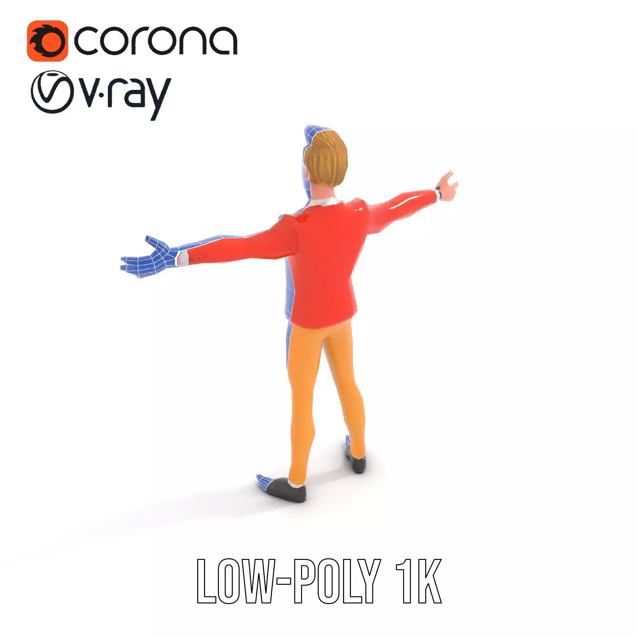 Animated Character in Orange Suit Model Pack Low-poly 3D model_23