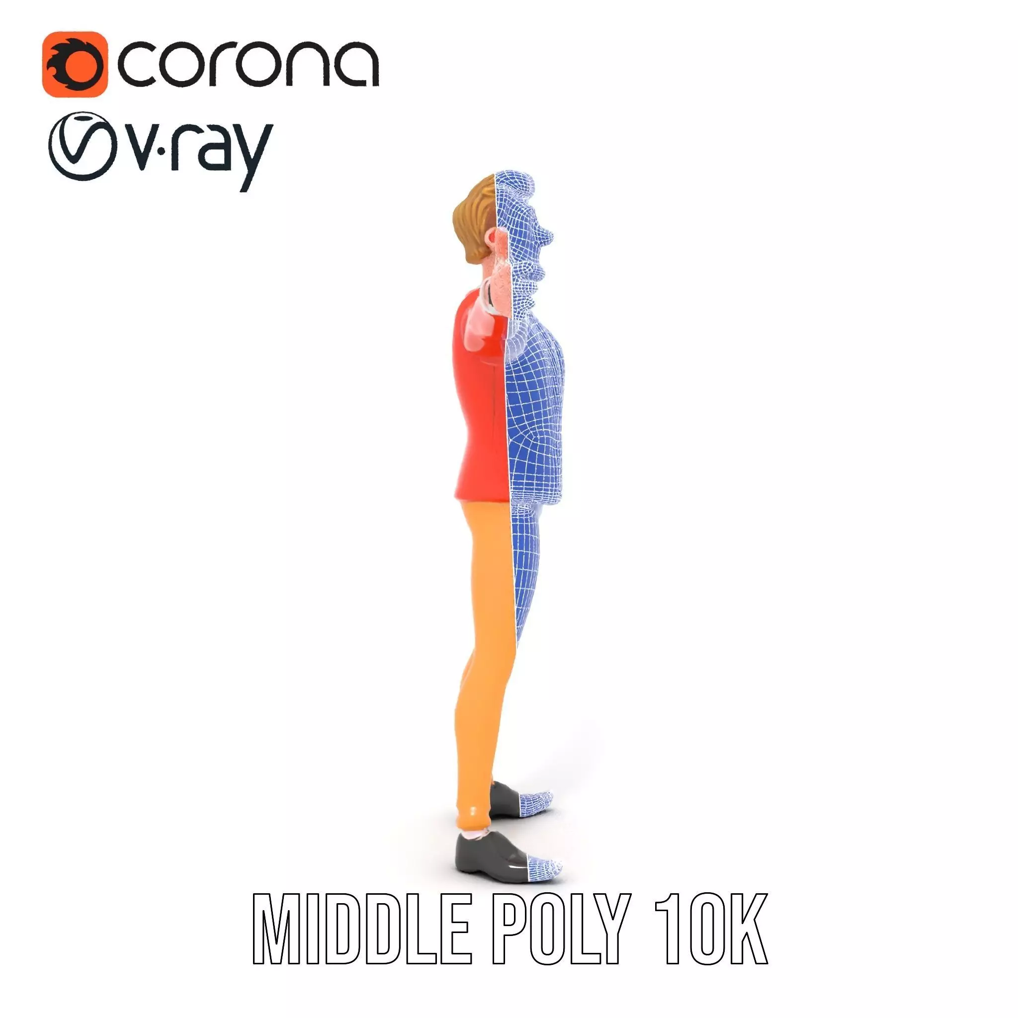 Animated Character in Orange Suit Model Pack Low-poly 3D model_11