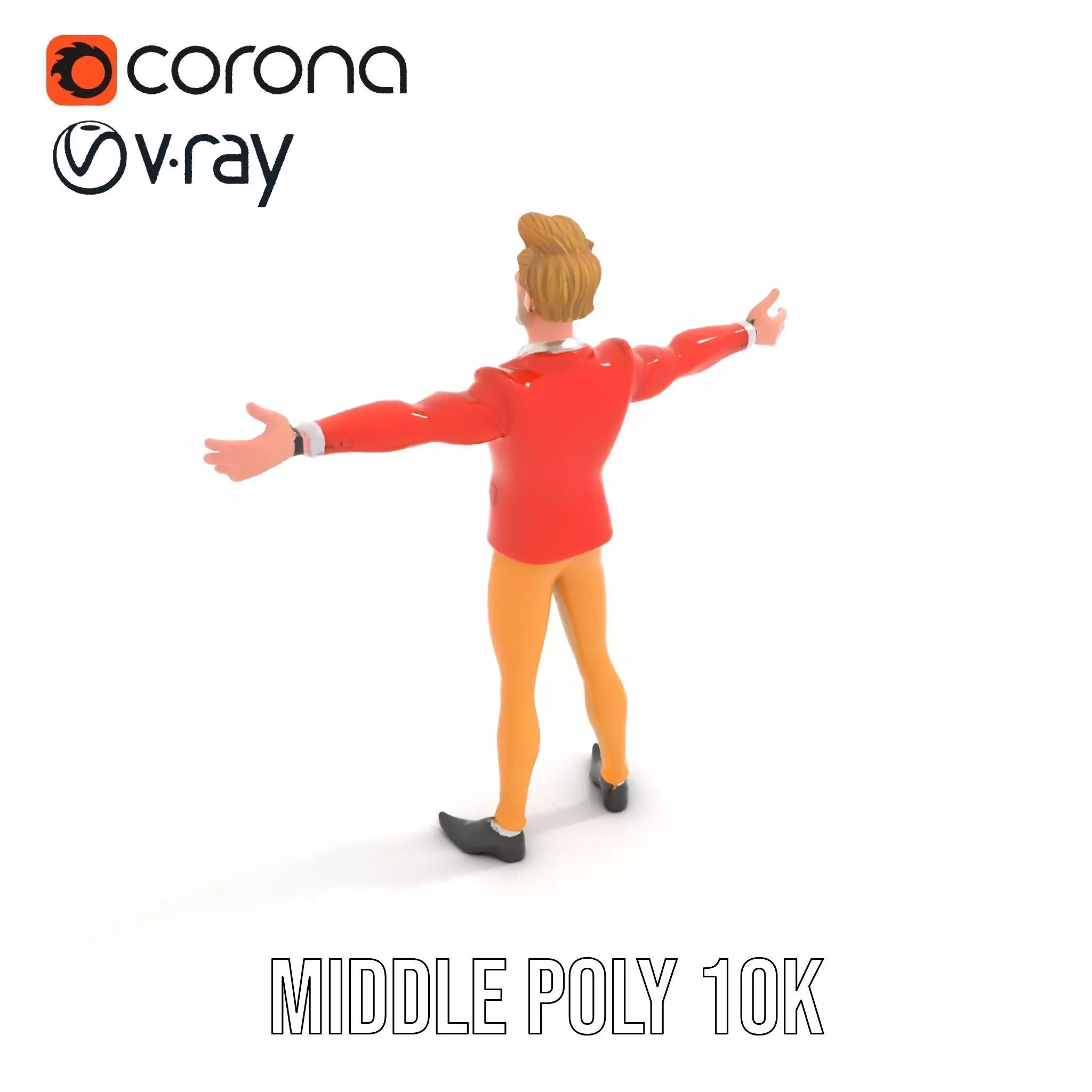 Animated Character in Orange Suit Model Pack Low-poly 3D model_7