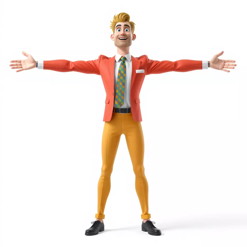 Animated Character in Orange Suit Model Pack Low-poly 3D model_3