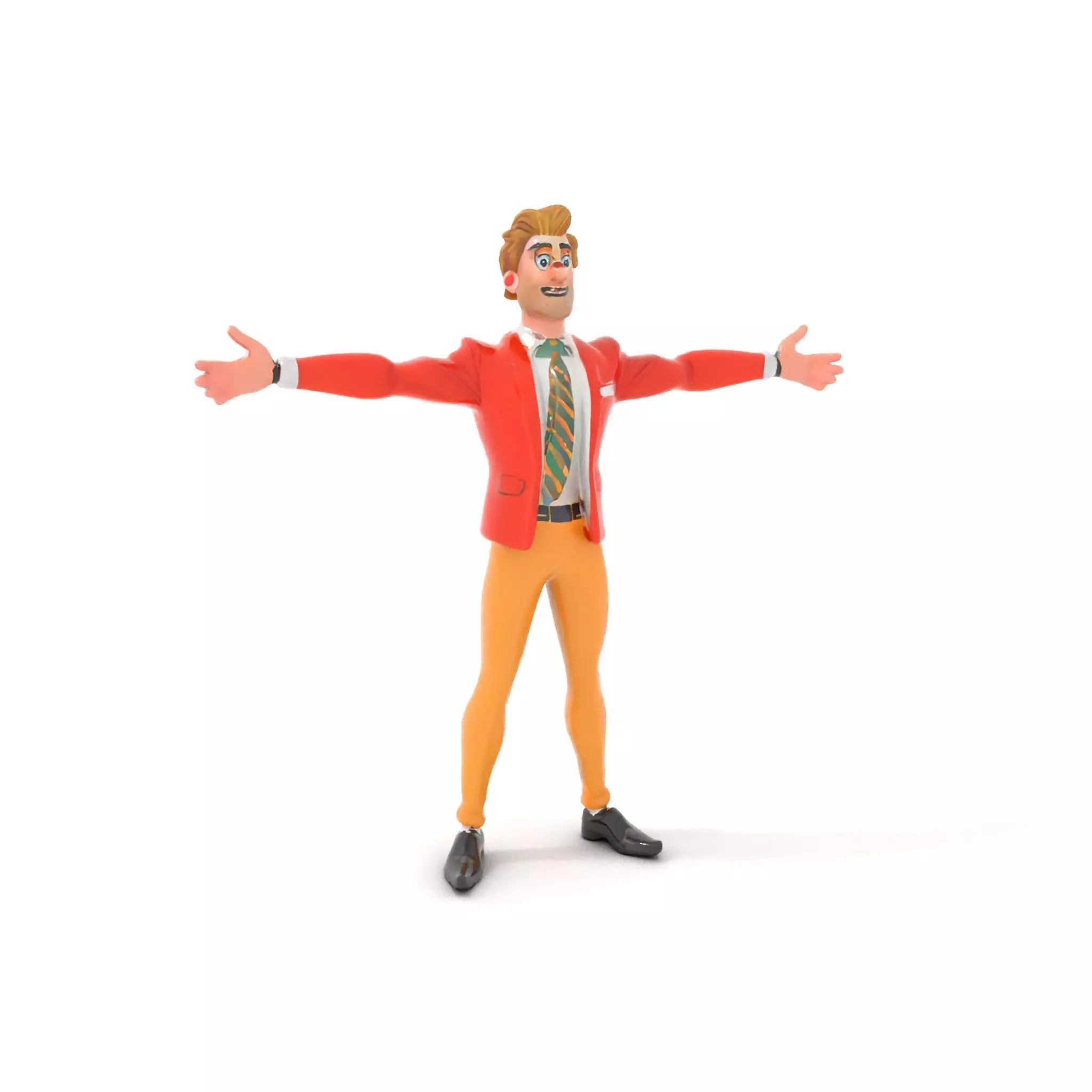 Animated Character in Orange Suit Model Pack Low-poly 3D model_6