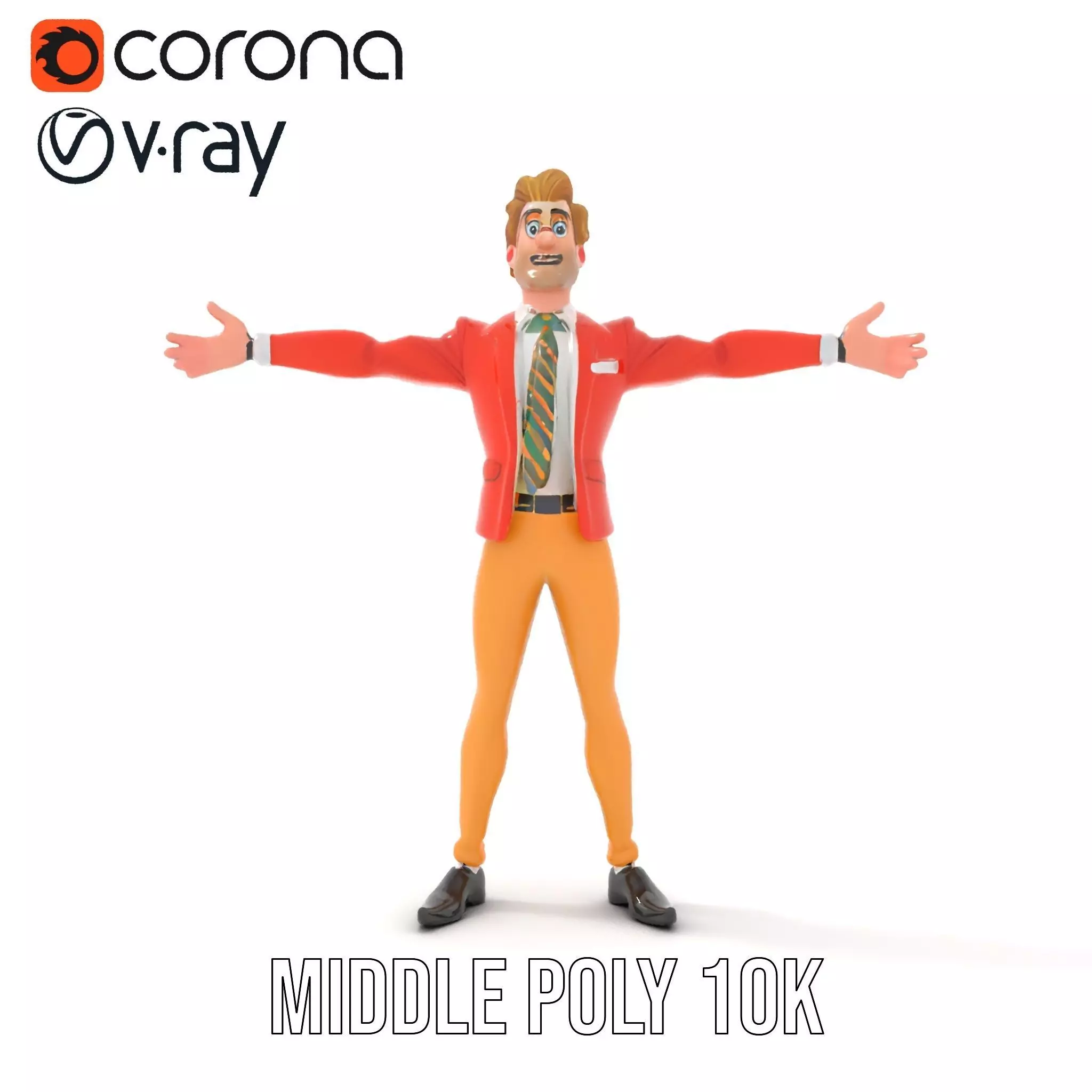 Animated Character in Orange Suit Model Pack Low-poly 3D model_14