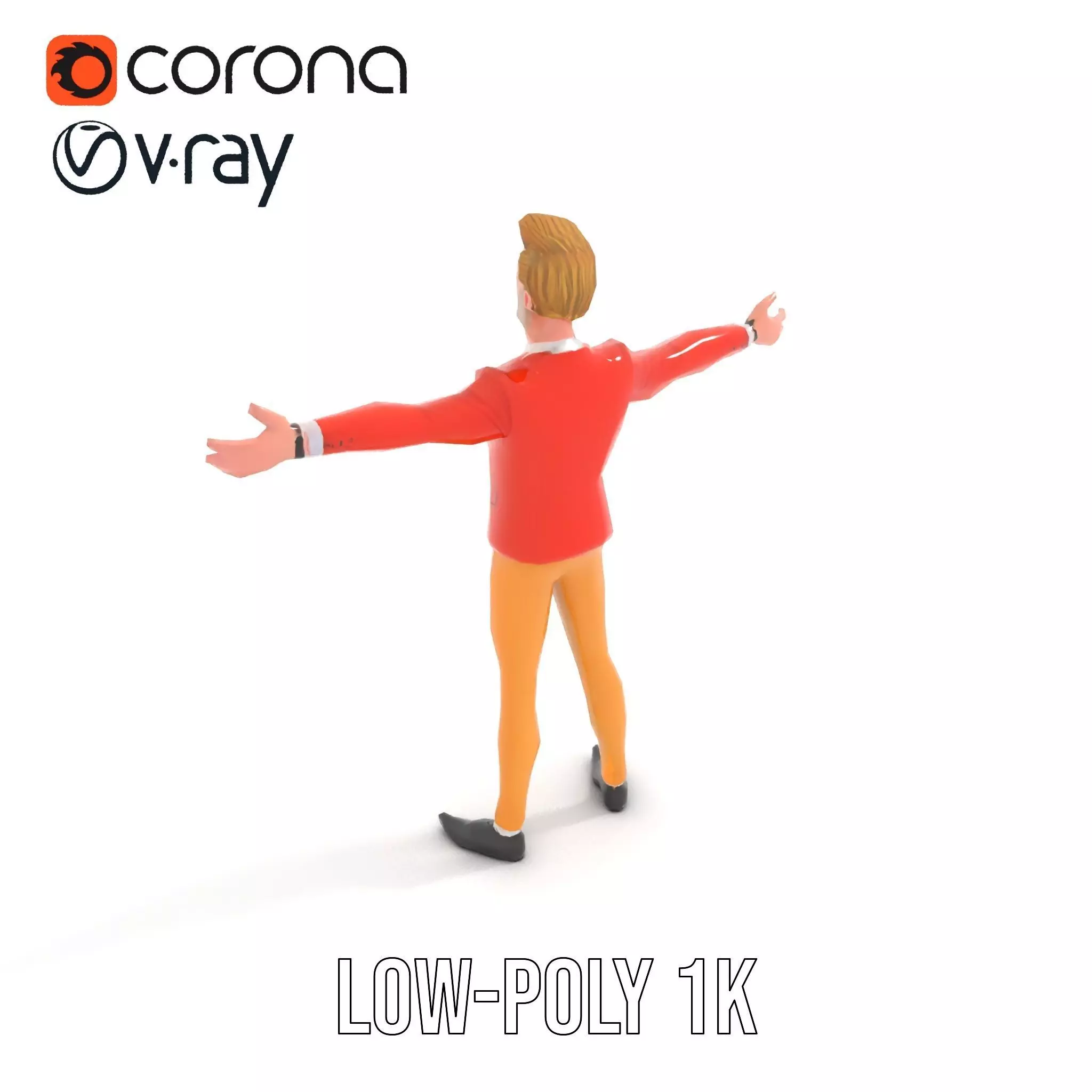 Animated Character in Orange Suit Model Pack Low-poly 3D model_12