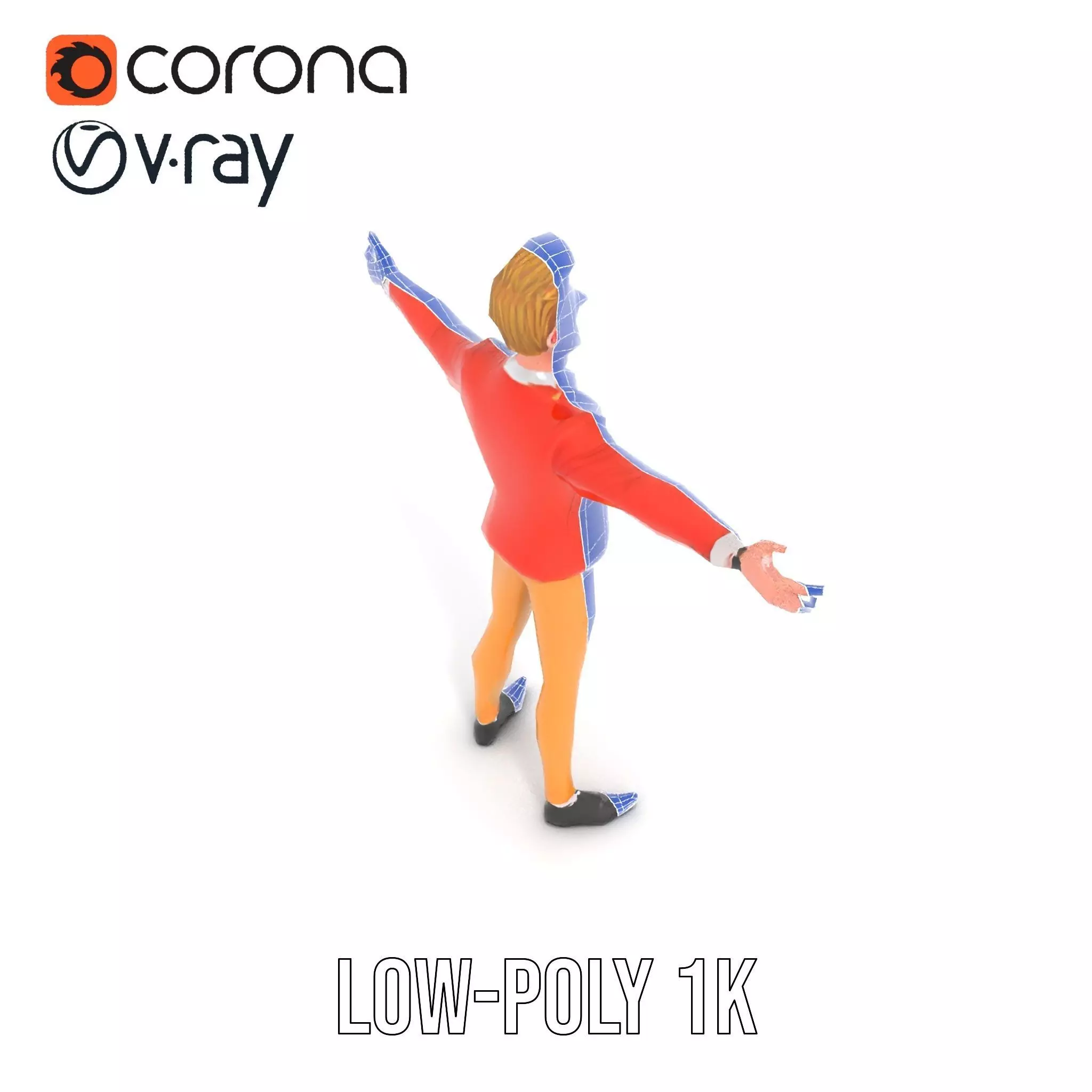 Animated Character in Orange Suit Model Pack Low-poly 3D model_28