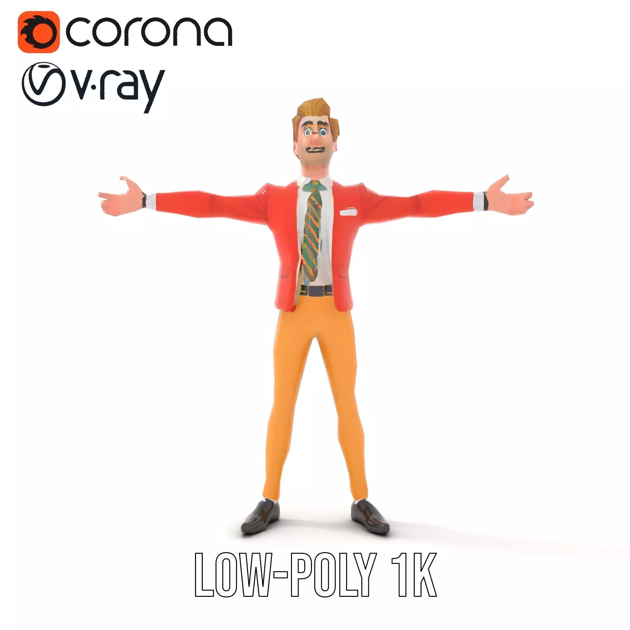 Animated Character in Orange Suit Model Pack Low-poly 3D model_20