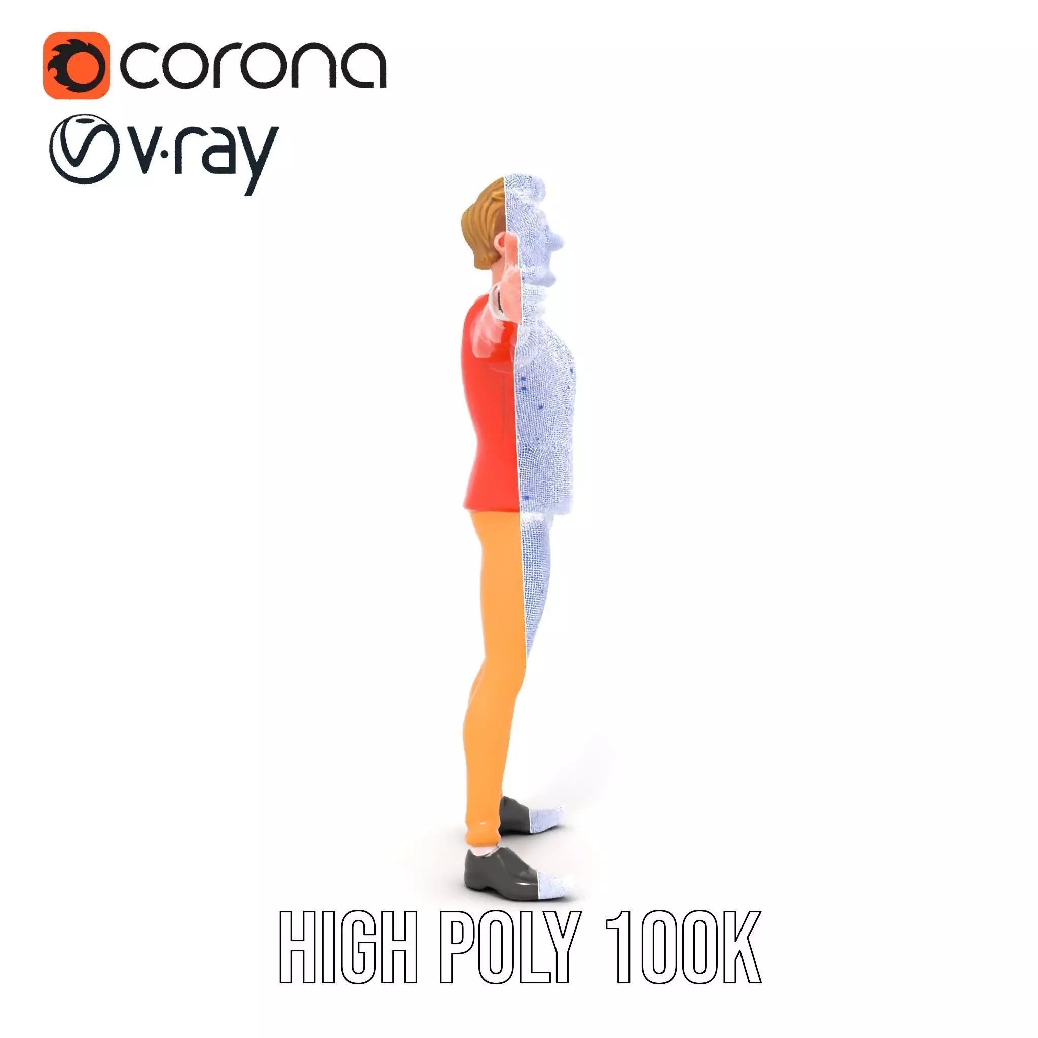 Animated Character in Orange Suit Model Pack Low-poly 3D model_34