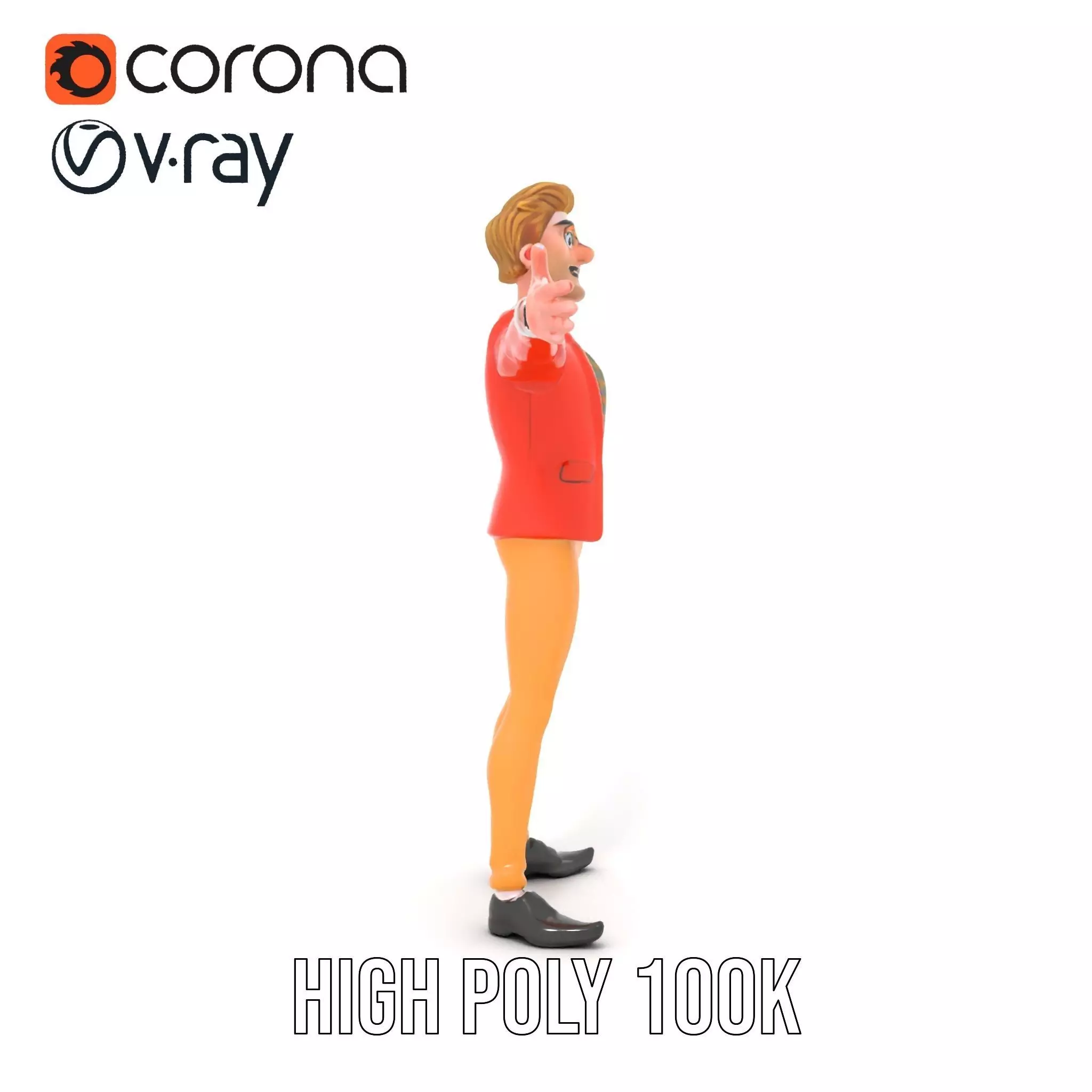 Animated Character in Orange Suit Model Pack Low-poly 3D model_21