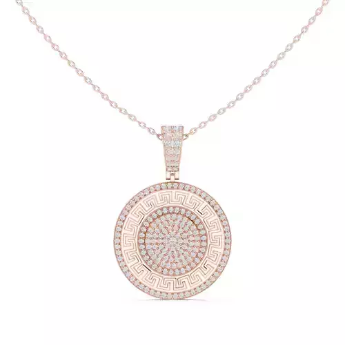 Round Diamond Pendant Woman Necklace 3dm STL Video