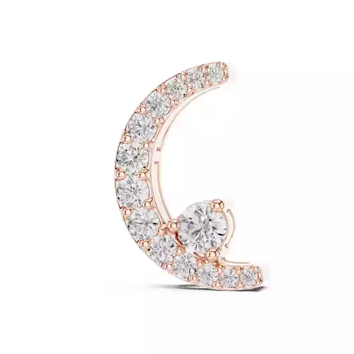 Round Diamond Moon Pendant Woman Necklace 3dm STL Video