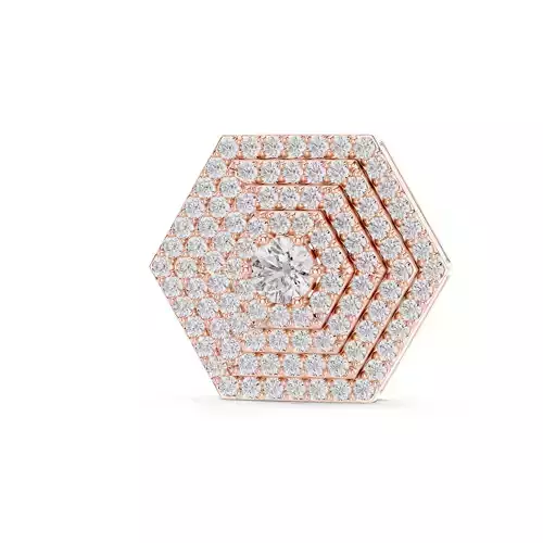 Round Diamond Hexagon Shape Pendant Woman 3dm STL Video 3D print model