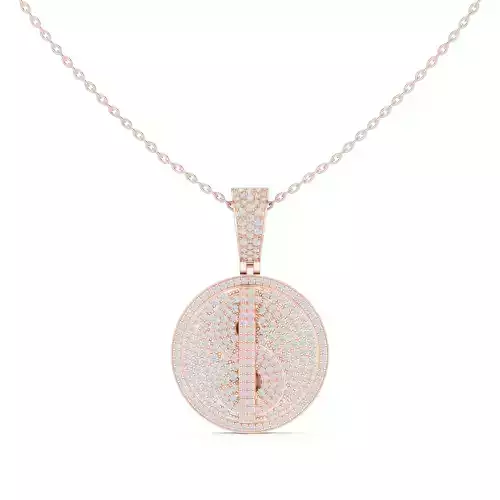 Round Diamond Dollar S Symbol Pendant Woman 3dm STL Video