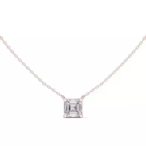 Solitaire Asscher Diamond Pendant Woman 3dm STL Video 3D print model