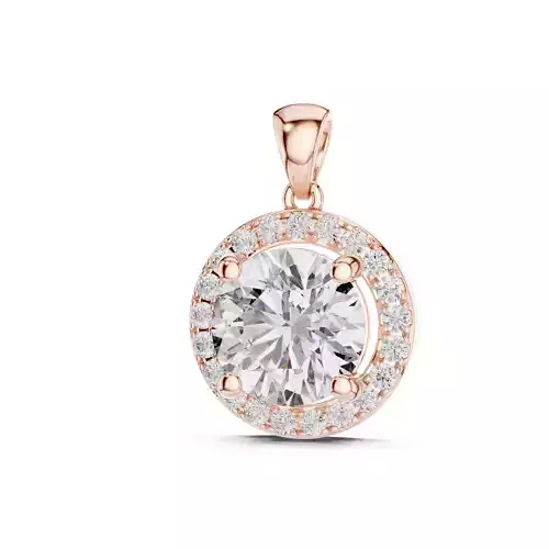 3CT Round Diamond Pendant Woman Necklace 3dm STL Video 3D print model