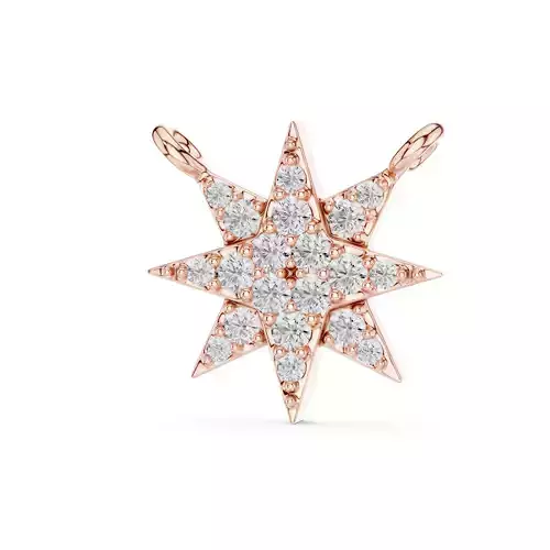 Round Diamond Star Pendant Woman Necklace 3dm STL Video 3D print model