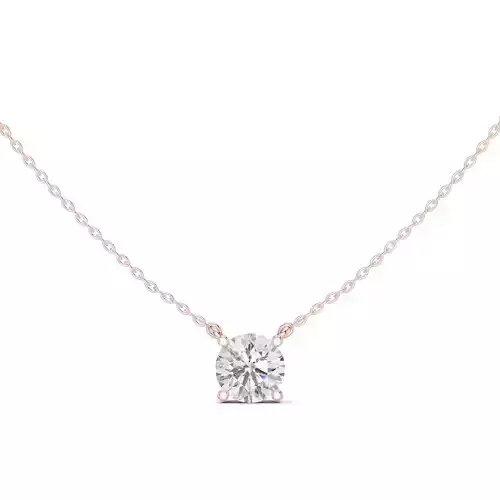 Solitaire Round Cut Diamond Pendant Woman Necklace 3dm STL Video