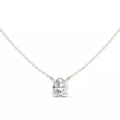 Solitaire Oval Diamond Pendant Woman Necklace 3dm STL Video