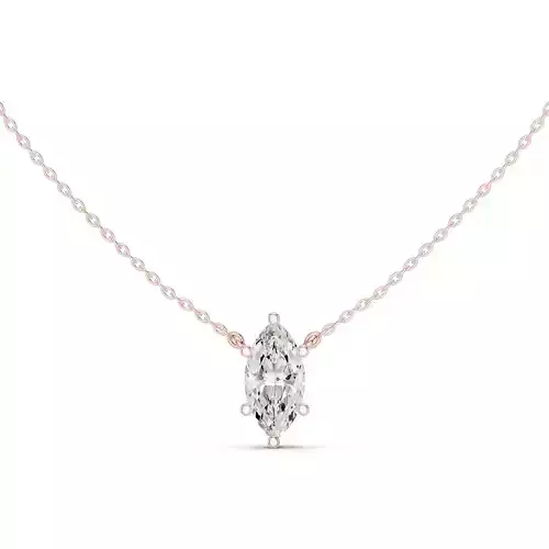 Solitaire Marquise Diamond Pendant Woman Necklace 3dm STL Video 3D print model