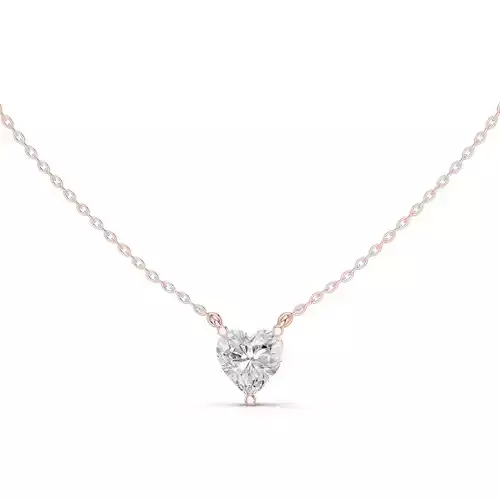 Solitaire Heart Diamond Pendant Woman Necklace 3dm STL Video 3D print model