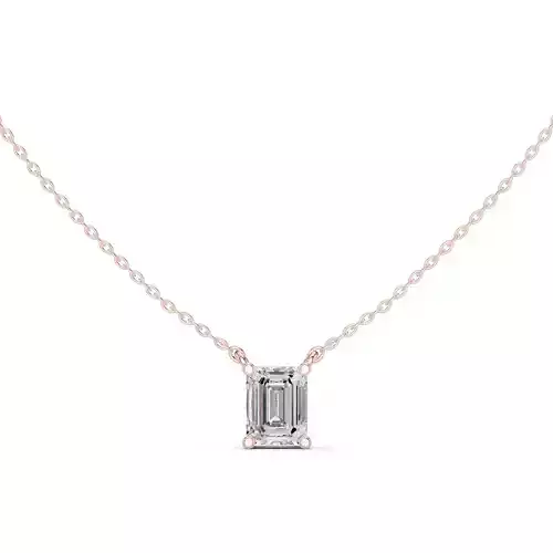 Solitaire Emerald Diamond Pendant Woman Necklace 3dm STL Video 3D print model