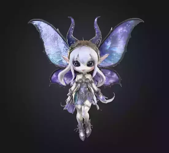 Moonlit Death Fairy Gothic Halloween Low-poly 3D model