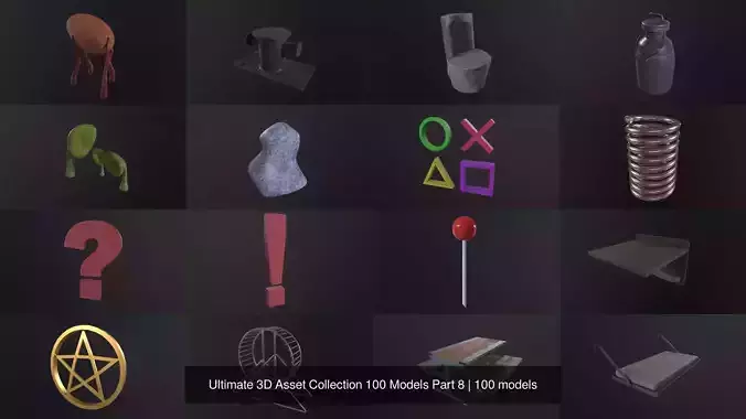 Ultimate 3D Asset Collection 100 Models Part 8 