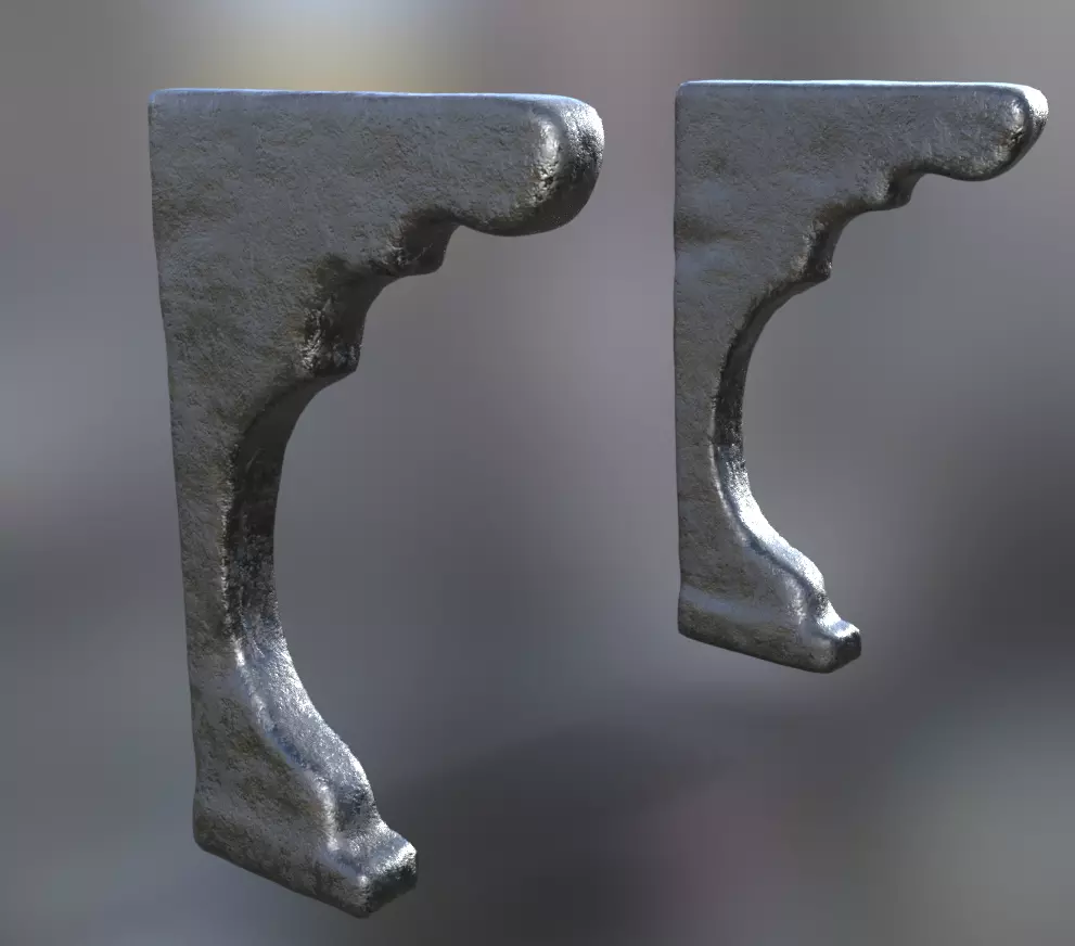 Stone Corbel Medieval Architectural 3D model_4