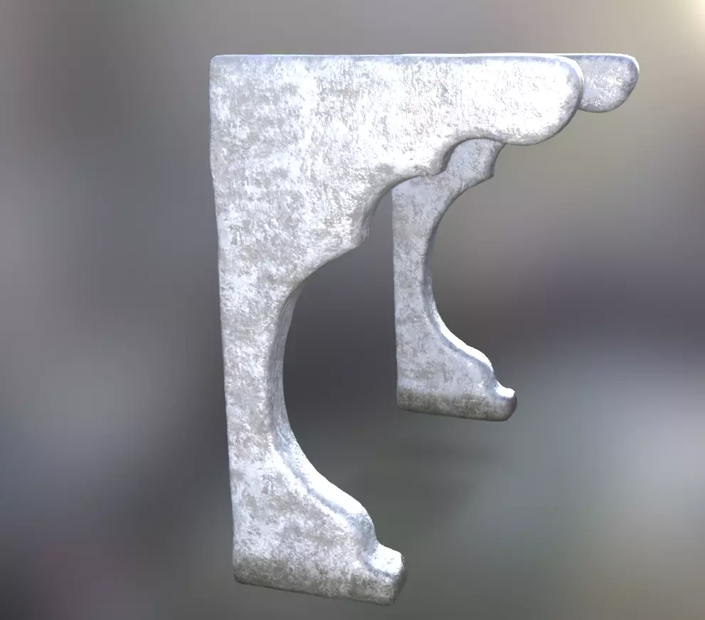 Stone Corbel Medieval Architectural 3D model_2