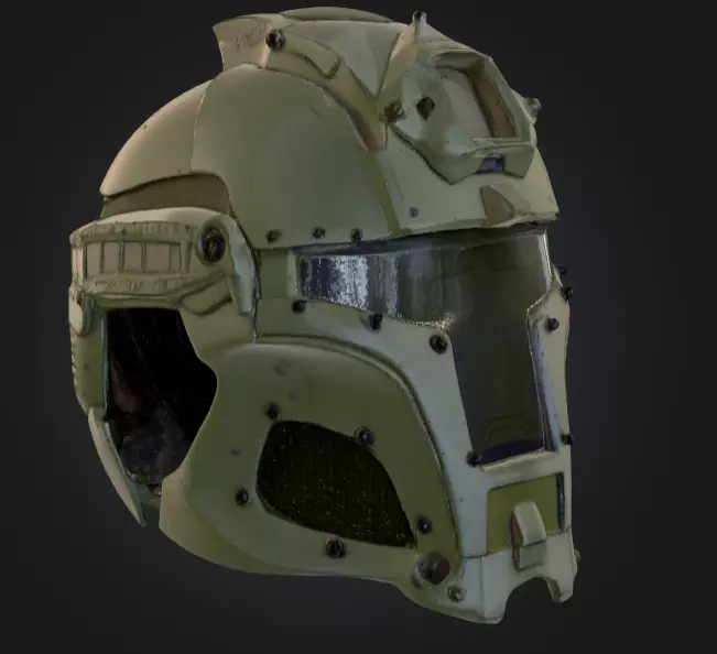 Tactical Combat Helmet Low-poly 3D model_1