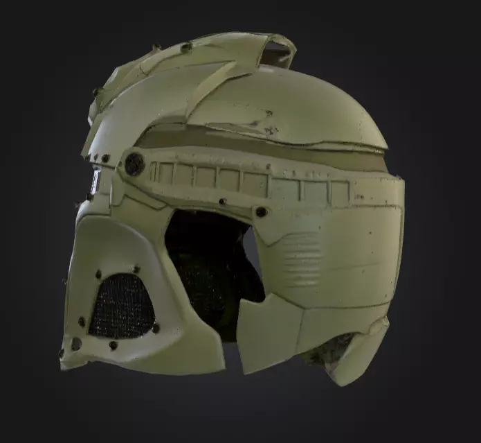 Tactical Combat Helmet Low-poly 3D model_4