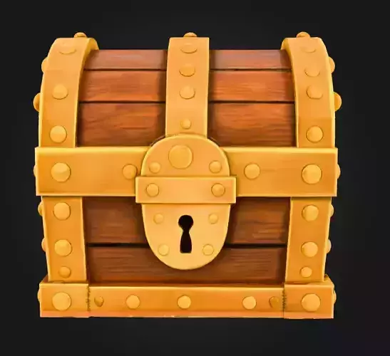 Golden Treasure Chest Low-poly 3D model